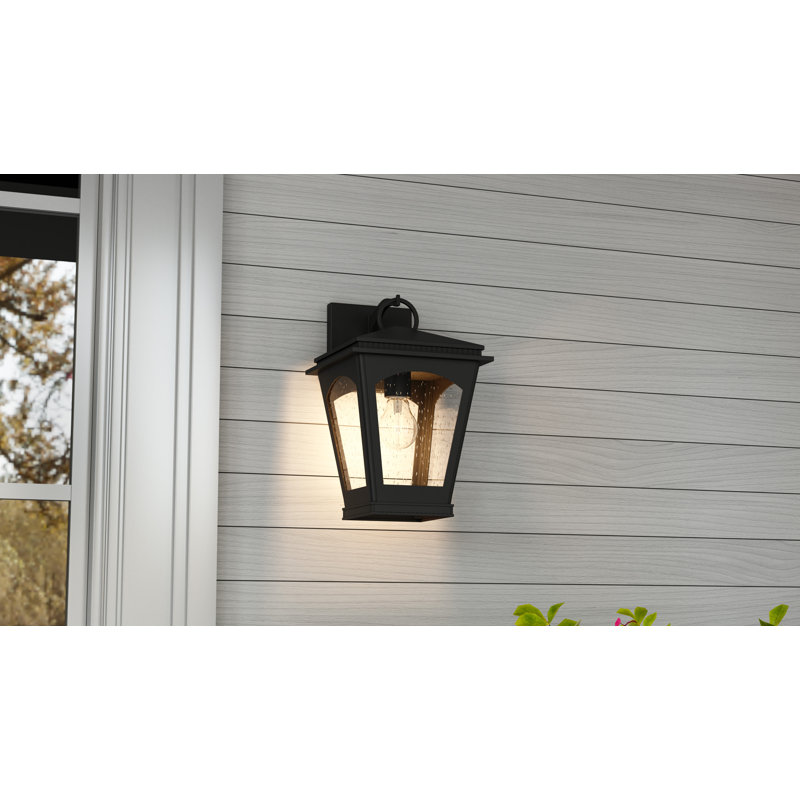 Huck 1-Light Earth Black Outdoor Wall Lantern, 13.25" H x 8" W x 8.75" D