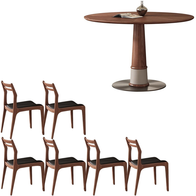 Ensemble de table ronde en bois massif de style nordique, H 29,5 po x L 51 po x l 51 po