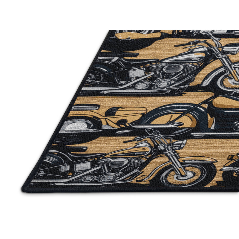 Tapis de transport noir lavable à la machine, Rectangle 6 pi x 9 pi