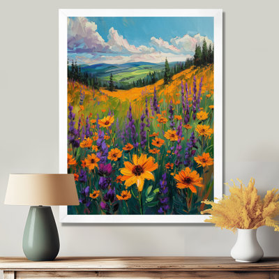 Fleurs jaunes jaunes, Meadow Breeze I - Art mural fleurs sauvages