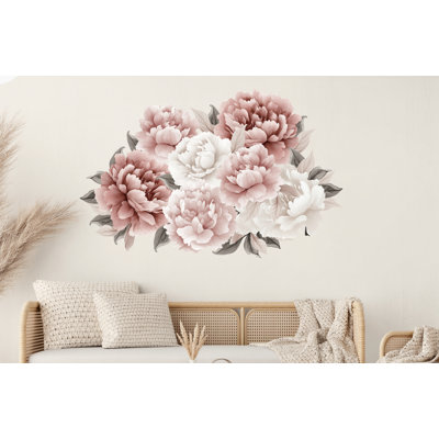 Adhésif décoratif pivoines sans dommages