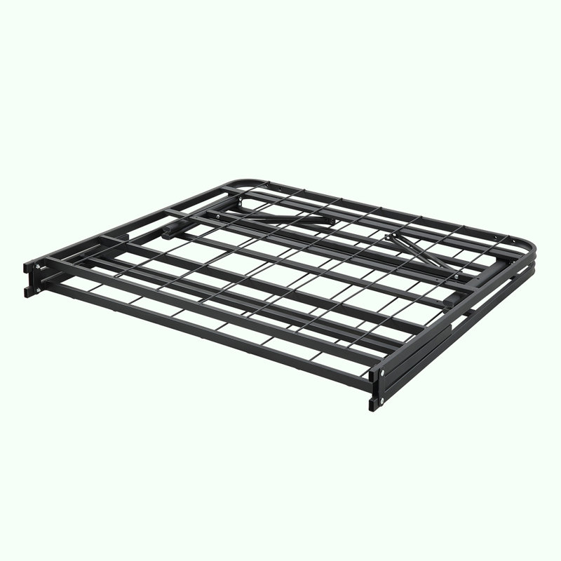 Black Metal Platform Foldable Bed Frame Twin Size