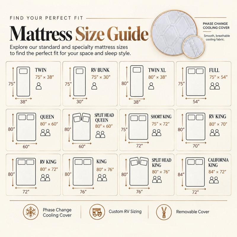 Matelas en mousse à mémoire de forme, 12"
