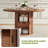 47" Round Dining Table for 4-6, Farmhouse Kitchen Table With 2-Tier Storage Shelf, Drawer and Sliding Door-1925836522