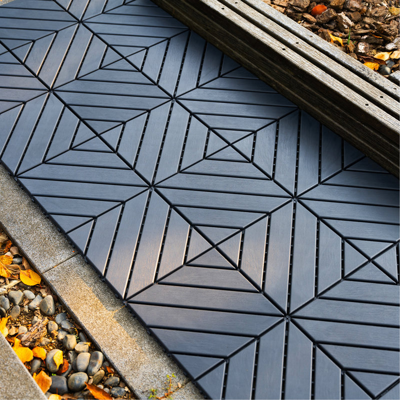 Carreaux de terrasse en plastique emboîtables, Gris