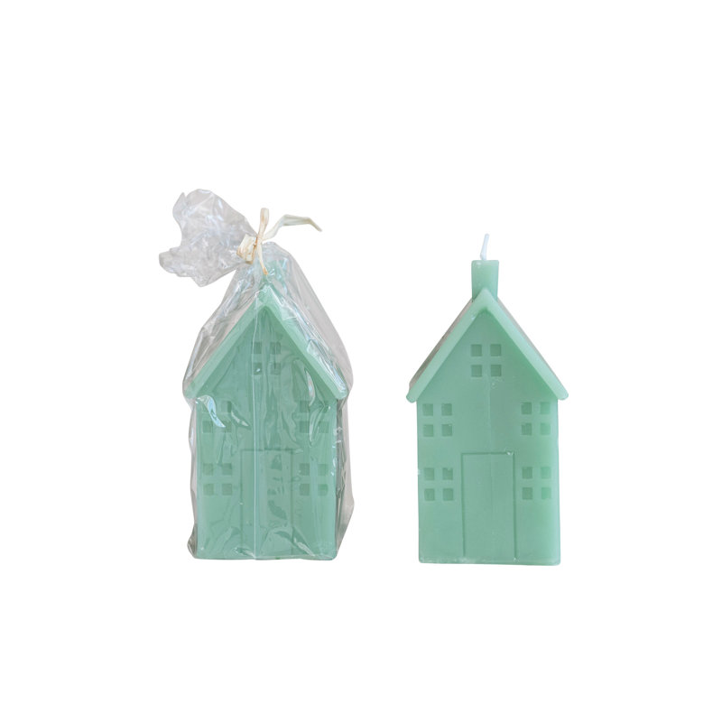 Unscented House Shaped Candle, Mint