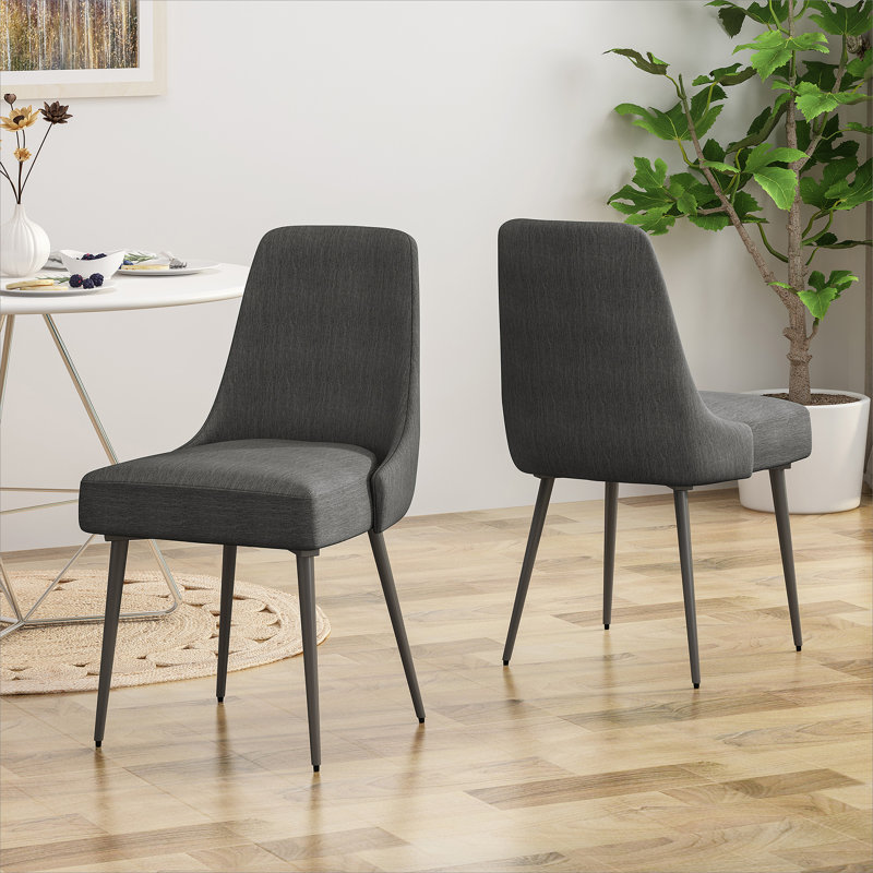 Chaise en tissu, Gris anthracite, Noir