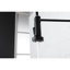 Robinet de lavabo industriel avec robinet escamotable noir mat en acier inoxydable commercial noir, bec rotatif à 360 °