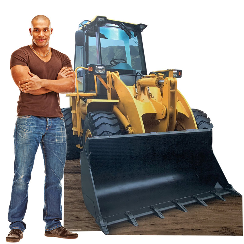 Life-Size Yellow Construction Loader Cardboard Stand-Up
