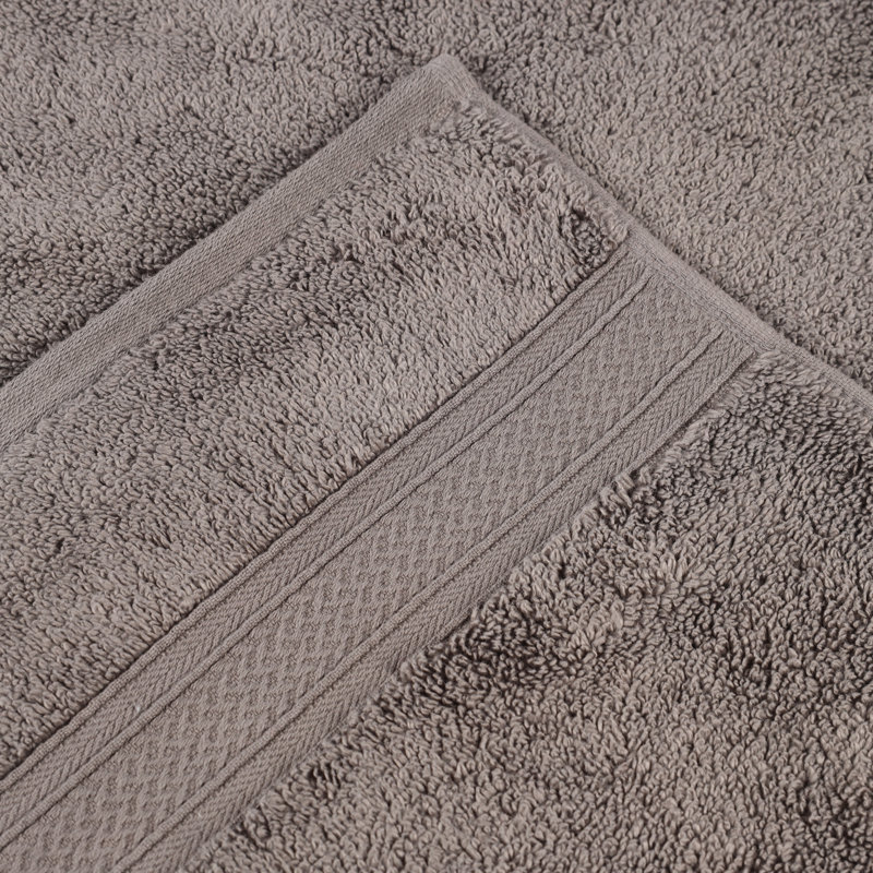 Orelia Cotton Bath Towel, Charcoal