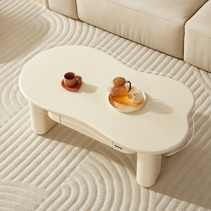 Table de bout crème avec rangement Cloud
