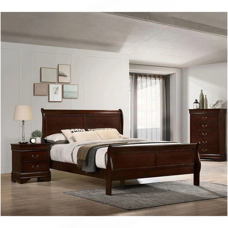 Grand lit en cerisier Louis Phillipe, Cerisier, Grand lit