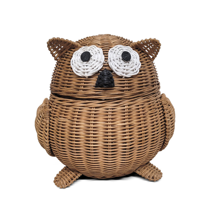Panier en rotin Millwood Pines, H 9,5 po x l 9,5 po x P 8 po, Brun