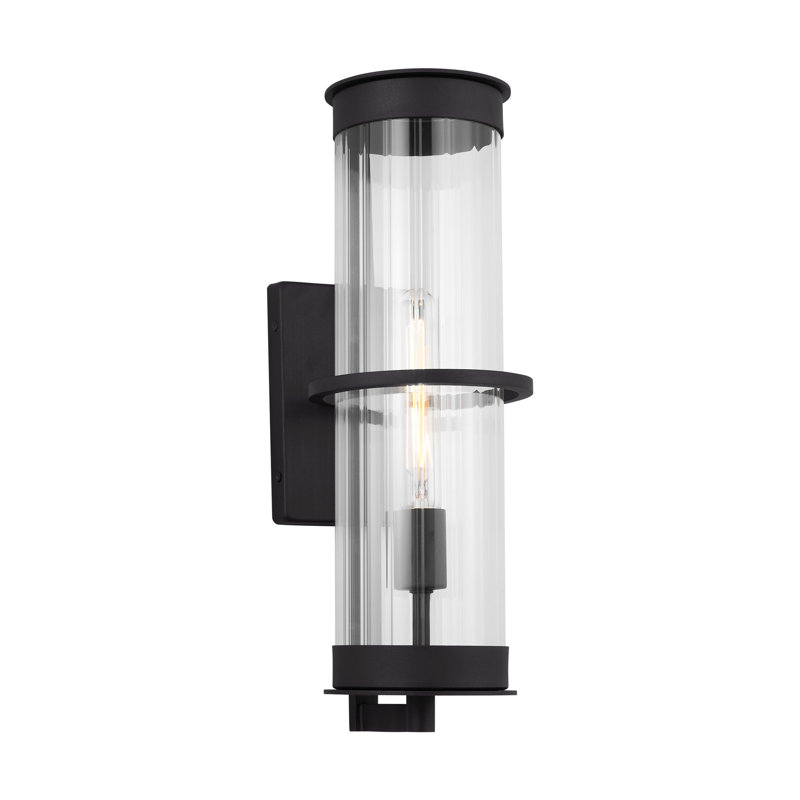 Alcona 1 - Light Outdoor Armed Sconce, Black, 18" H x 6.13" W x 6.13" D