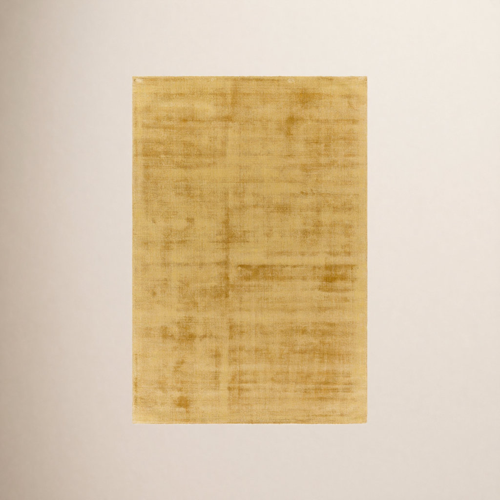 Fennel Hand Loomed Viscose Yellow Rug, Rectangle 8' x 10'