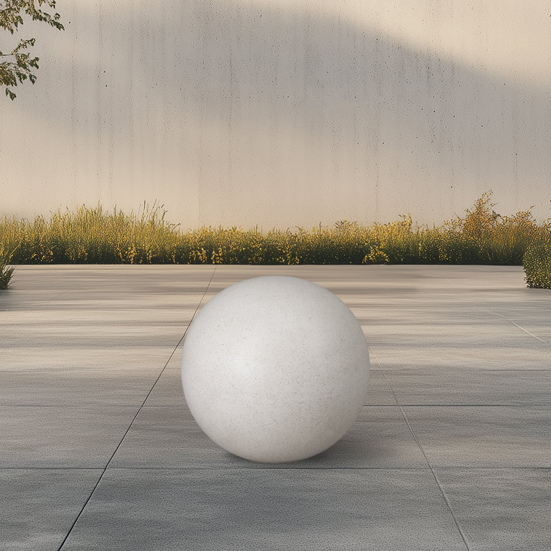 Pozzo Terrazzo White Gazing Ball, 20" H x 24" W x 24" D