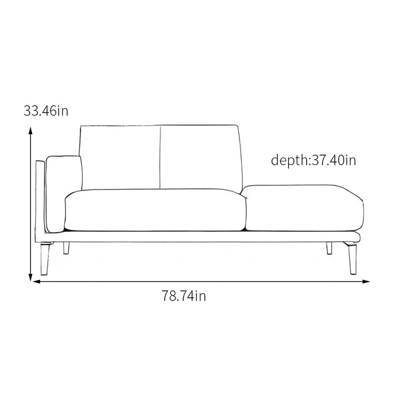 Chaise longue confortable en similicuir, Orienté à gauche (vu de face)