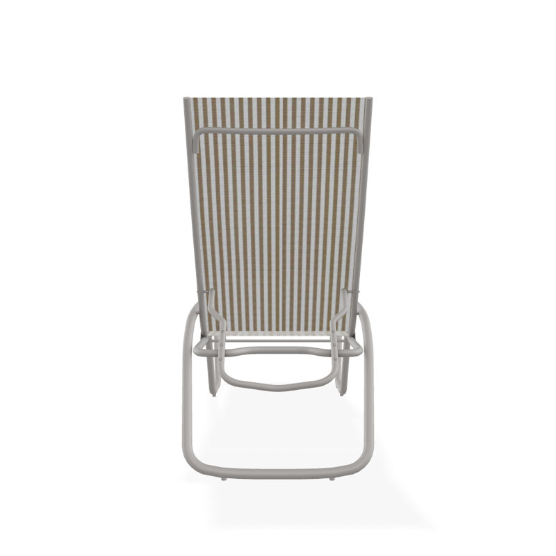 Outdoor Rust-Resistant Metal Chaise Lounge, Textured Warm Gray, Tan