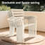 Ensemble de salle à manger d'extérieur pour patio 5 pièces, 4 chaises empilables et une table ronde de 40,6 po avec trou de parasol réglable, matériau résistant aux intempéries, arrangement de sièges pour la pelouse, épissure en métal-1185089094