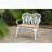 Patio Cast Aluminum Garden Bench with Cushion and Floral Rose Design-1813121891