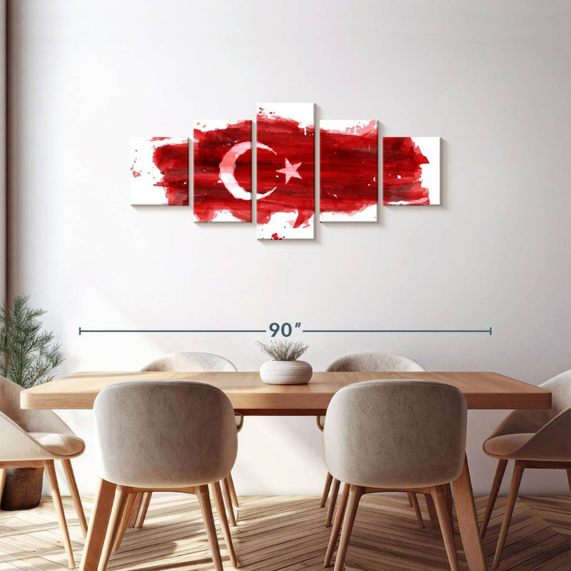 Brush Style Turkish Flag, 30" H x 68" W