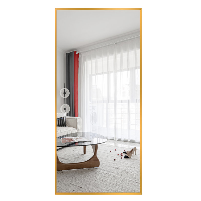 Talma Wood Flat Mirror, 47" H x 21" W, Gold