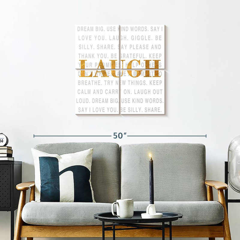 Tergel Gold Love Type Laugh, H 26 po x l 26 po