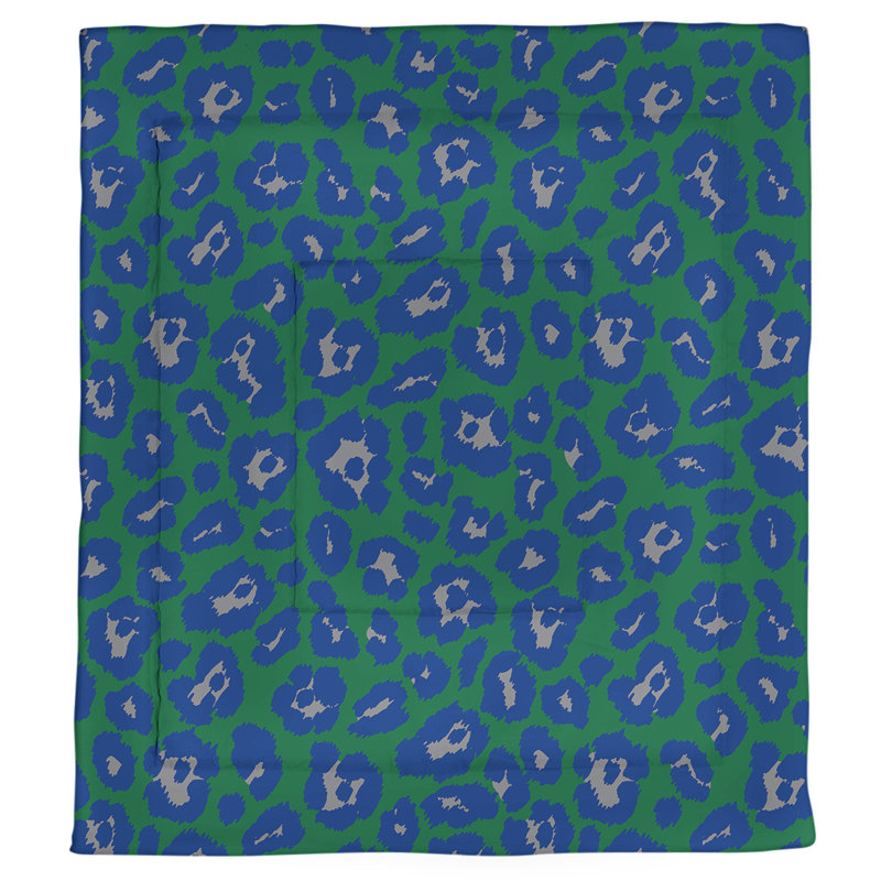 Polyester Animal Print Comforter, Queen Comforter, Green