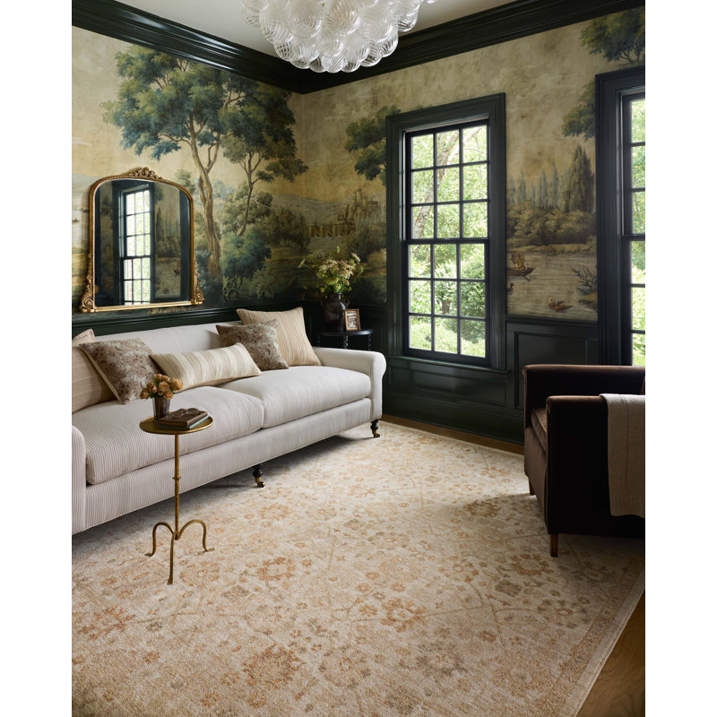 Chris Loves Julia x Loloi Palma Natural / Spice Area Rug, Rectangle 3'6" x 5'6"