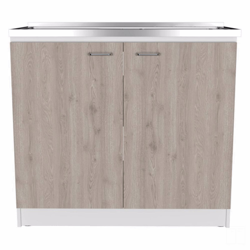 Rectangle 2-Door Utility Sink And Cabinet, 35.4" H x 39.3" W x 20.5" D, White