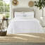 Ensemble de literie 1 pièce, couette à volants réversible en polyester, blanc, chambre à coucher king