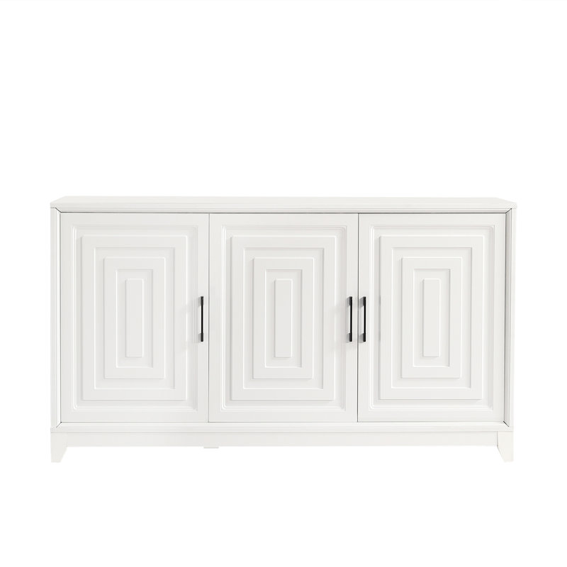 59" Kitchen Storage Sideboard Buffet Cabinet Console Table, White