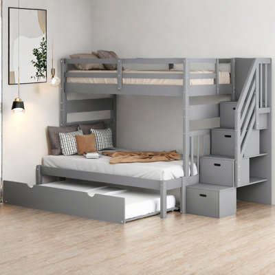 Twin Over Twin/Full Bunk Bed With Twin Size Trundle