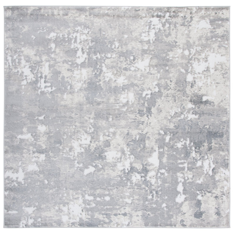Tapis gris/ivoire, Carré 6 pi 7 po