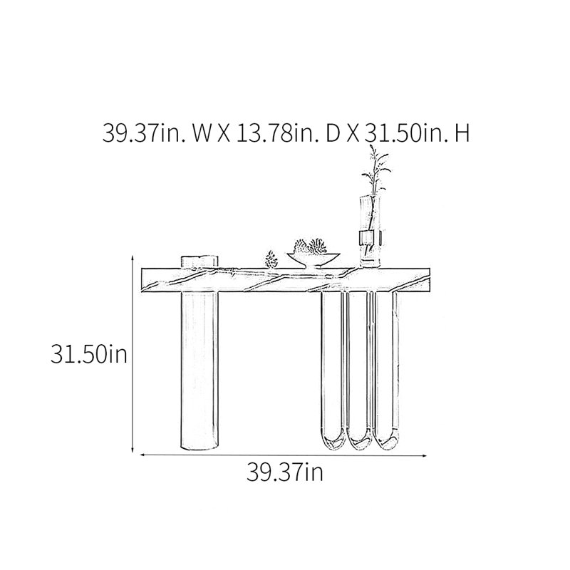 Console Modern Luxury, 31.5" H x 39.37" W x 13.78" D