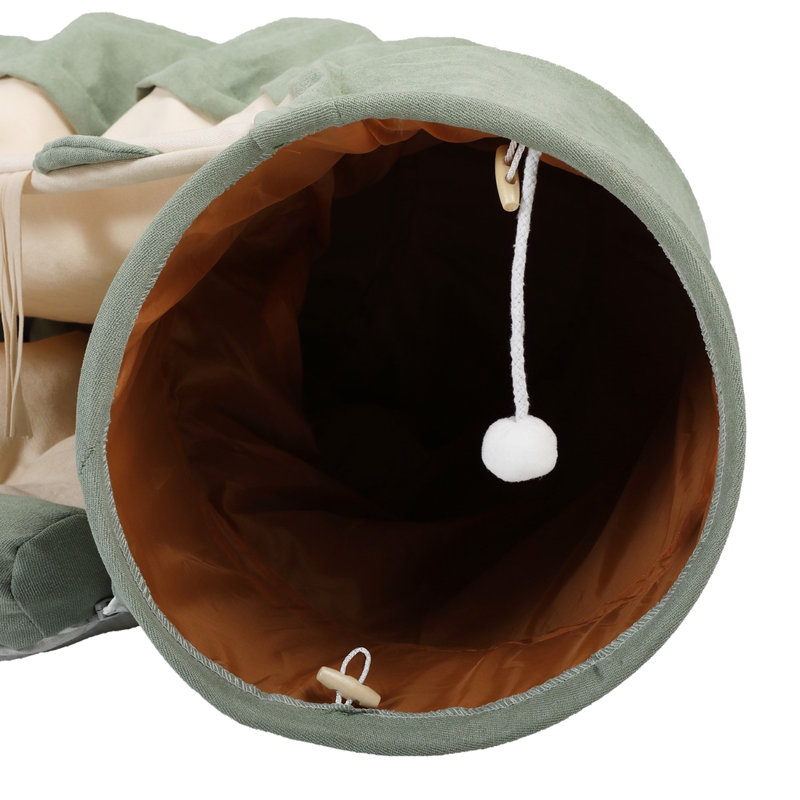Tunnel télescopique pour le plaisir des animaux, fait de tissu, rembourré de coton PP, option de lit de plaisance lavable, matériau antidérapant