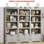 Bibliothèque à 5 niveaux, bibliothèque de style campagnard avec 2 portes-111220274-111220279