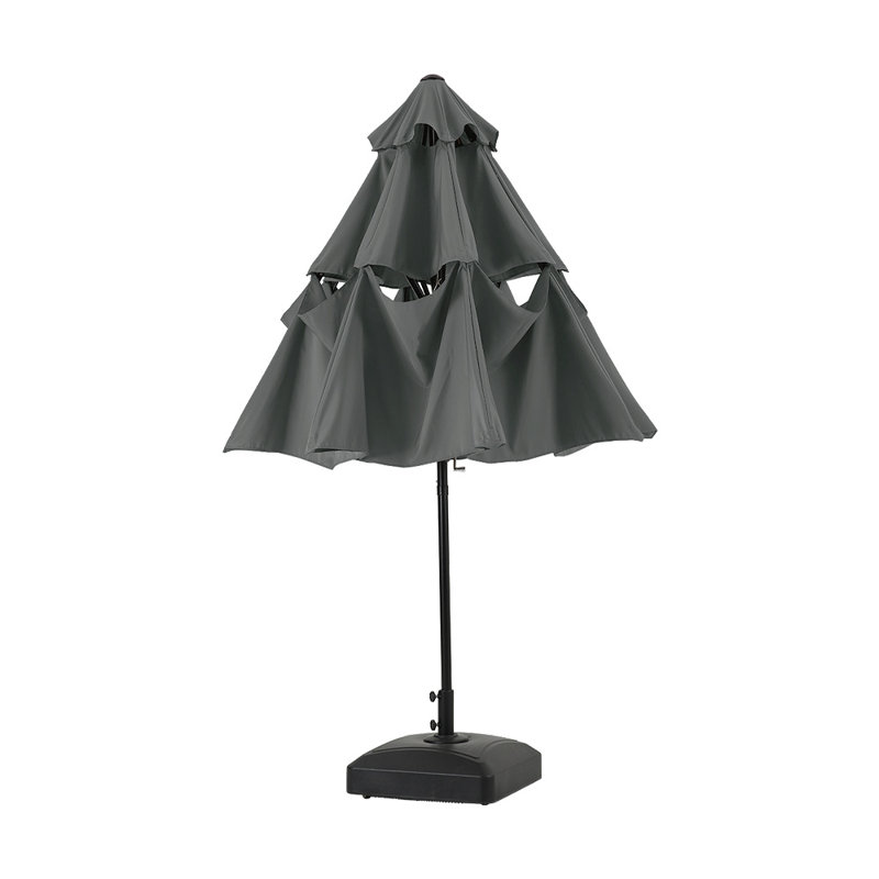 Shirely 293cm Lighted Cantilever Parasol, Dark Grey