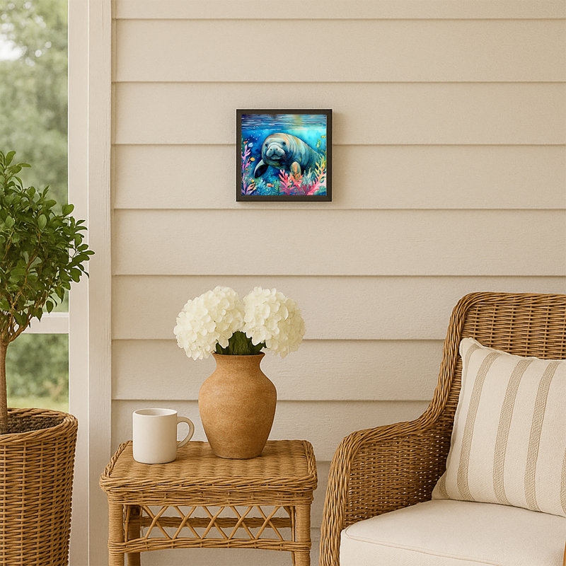 Manatee Framed Metal Print