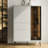 Besseris 1 Display Cabinet in Cashmere & Dark Oak - Elegant Storage with LED Lighting