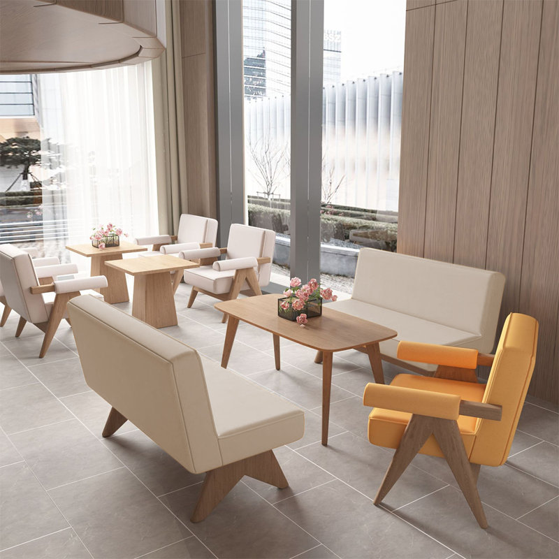 Banc rembourré en similicuir, Beige