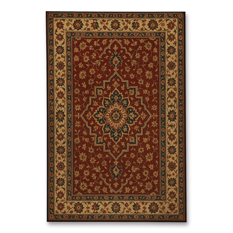 Tapis tissé orange traditionnel Mosso, 2'4" x 3'11"