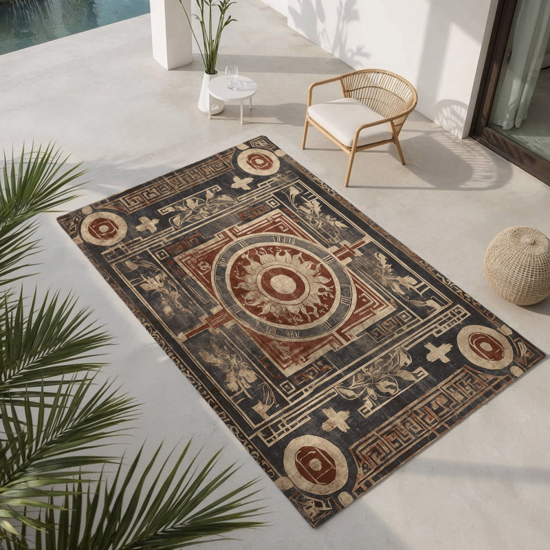 Peloponnesian Harmony Indoor And Outdoor Area Rug, Rectangle 1'6" x 2'6"