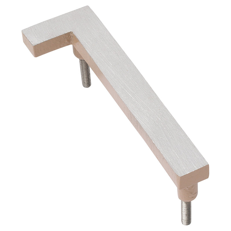 l 4 pi 5 po x Numéro de maison à fixation flottante, 1, Nickel satiné / taupe