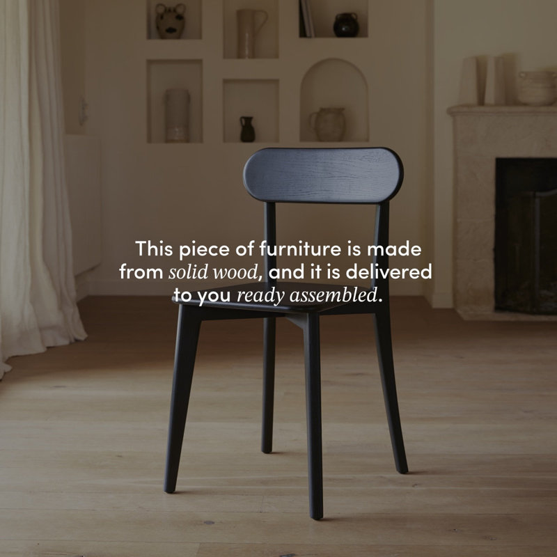 Abel Solid Oak Chairs, Black