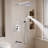 1-Spray Patterns 9.8 In. Wall Mount Dual Fixed And Handheld Shower Head With Bathtub Faucet 1.8 GPM In Brushed Nickel