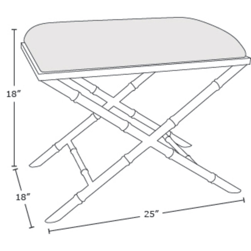 Lauderdale Nickle Benedict Taupe Bench, Polished Nickel