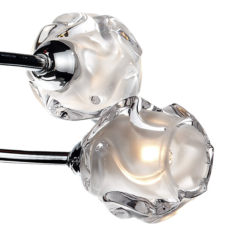 Mcdermott Glass Semi Flush Mount, Polished Chrome