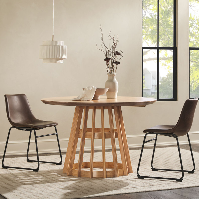 Johnesha 47.5" Pedestal Dining Table, Cerused White