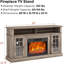 58" Electric Fireplace TV Stand, Modern TV Console Table with 23" Fireplace Heater